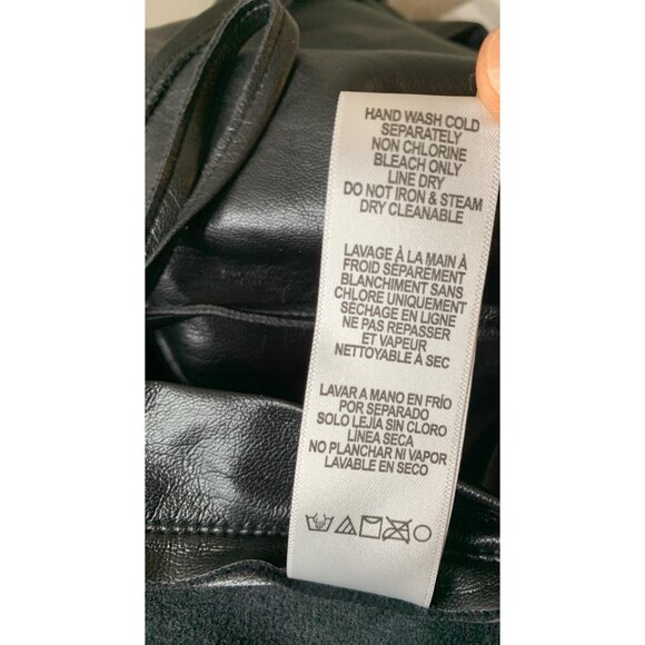 New Good American Faux Buttery Leather Wide Leg Halter Jumpsuit Size Small  RN10 - Picture 5 of 11